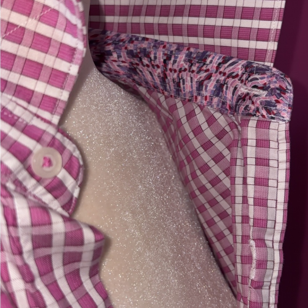 MENS Robert Graham Pink and White Checkered Button-Up Shirt - Picture 7 of 10